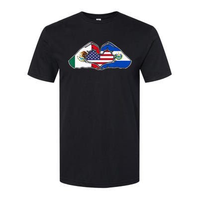 Heart Hands Mexico El Salvador And The USA. Softstyle CVC T-Shirt