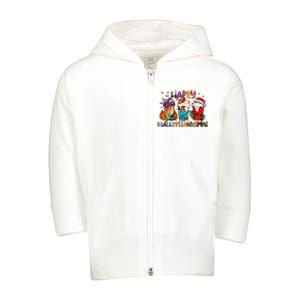 Happy Hallothanksmas Merry Christmas Thanksgiving Halloween Toddler Zip Fleece Hoodie