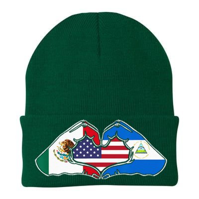 Heart Hands Mexico Nicaragua And The USA. Knit Cap Winter Beanie