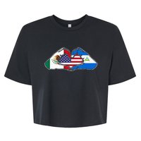 Heart Hands Mexico Nicaragua And The USA. Bella+Canvas Jersey Crop Tee