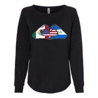 Heart Hands Mexico Nicaragua And The USA. Womens California Wash Sweatshirt