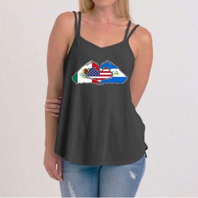 Heart Hands Mexico Nicaragua And The USA. Women's Strappy Tank