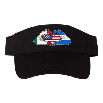 Heart Hands Mexico Nicaragua And The USA. Valucap Bio-Washed Visor