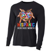 Hispanic Heritage Month All Countries Heart Hands Cooling Performance Long Sleeve Crew