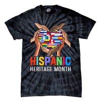 Hispanic Heritage Month All Countries Heart Hands Tie-Dye T-Shirt