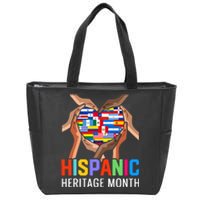 Hispanic Heritage Month All Countries Heart Hands Zip Tote Bag