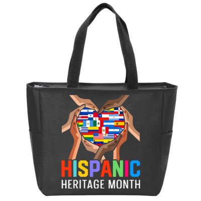 Hispanic Heritage Month All Countries Heart Hands Zip Tote Bag