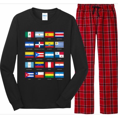 Hispanic Heritage Month Latino All Countries Flags Cool Gift Long Sleeve Pajama Set