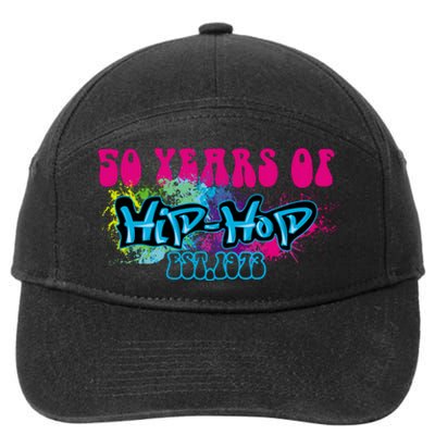 Hip Hop Music 50th Anniversary Rap Music 7-Panel Snapback Hat