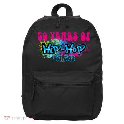 Hip Hop Music 50th Anniversary Rap Music 16 in Basic Backpack
