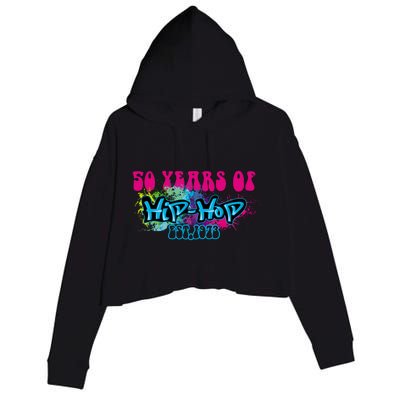 Hip Hop Music 50th Anniversary Rap Music Crop Fleece Hoodie