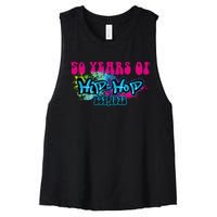 Hip Hop Music 50th Anniversary Rap Music Women's Racerback Cropped Tank