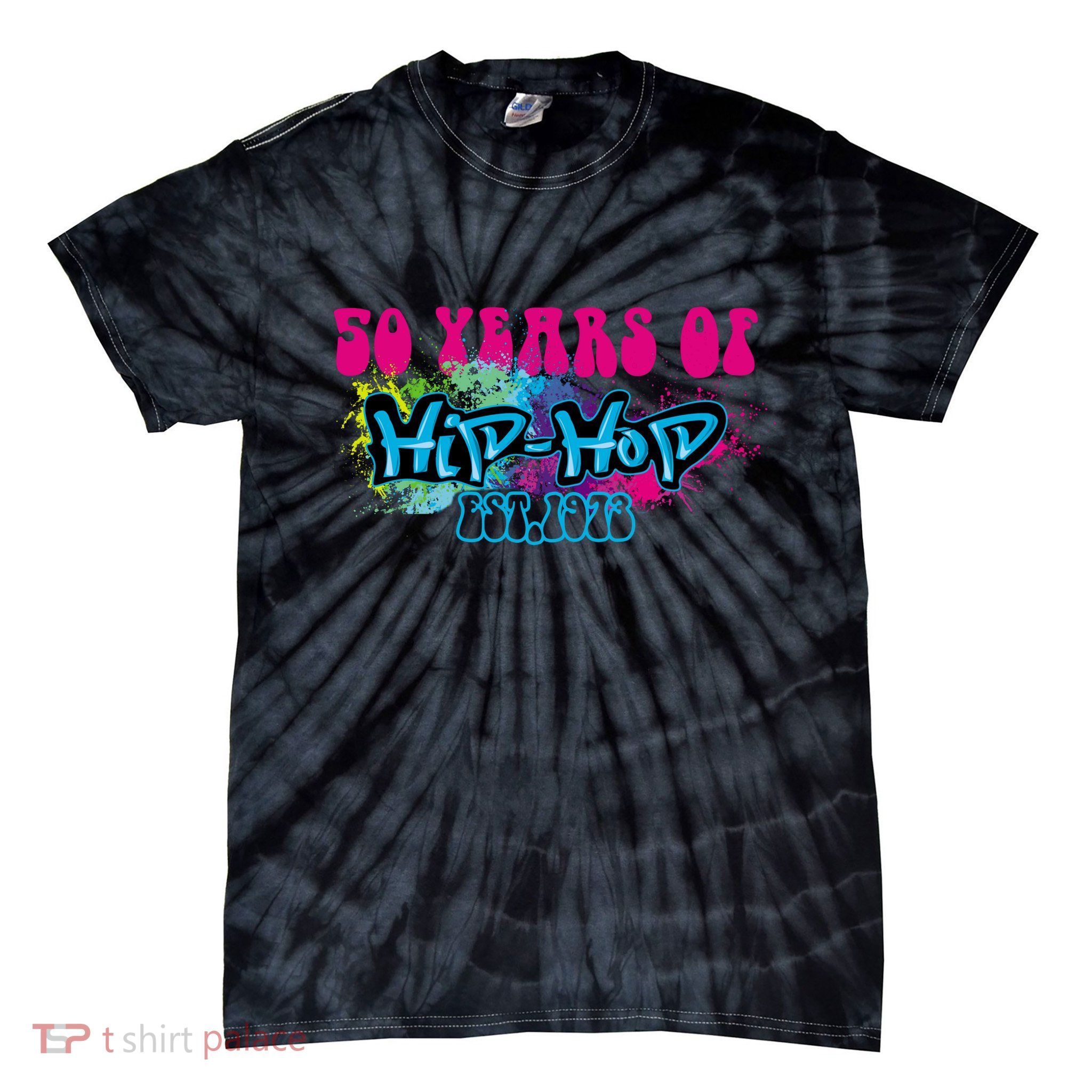 Hip Hop Music 50th Anniversary Rap Music Tie-Dye T-Shirt