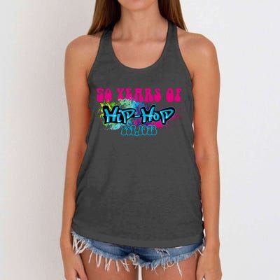 Hip Hop Music 50th Anniversary Rap Music Women's Knotted Racerback Tank