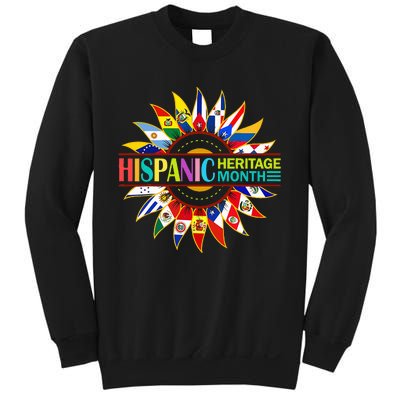 Hispanic Heritage Month Latino Countries Flags Sunflower Sweatshirt