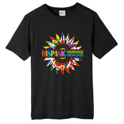 Hispanic Heritage Month Latino Countries Flags Sunflower Tall Fusion ChromaSoft Performance T-Shirt