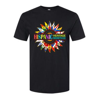 Hispanic Heritage Month Latino Countries Flags Sunflower Softstyle CVC T-Shirt