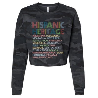 Hispanic Heritage Month 2023 Latino All Countries Names Cropped Pullover Crew