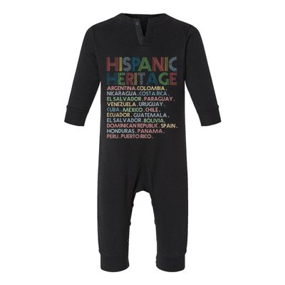 Hispanic Heritage Month 2023 Latino All Countries Names Infant Fleece One Piece