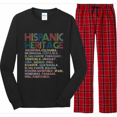 Hispanic Heritage Month 2023 Latino All Countries Names Long Sleeve Pajama Set