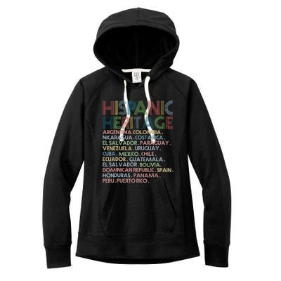 Hispanic Heritage Month 2023 Latino All Countries Names Women's Fleece Hoodie