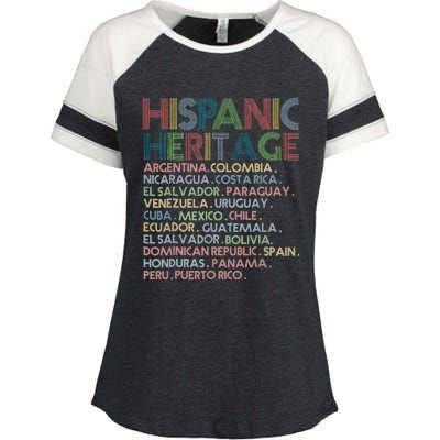 Hispanic Heritage Month 2023 Latino All Countries Names Enza Ladies Jersey Colorblock Tee