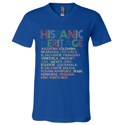 Hispanic Heritage Month 2023 Latino All Countries Names V-Neck T-Shirt