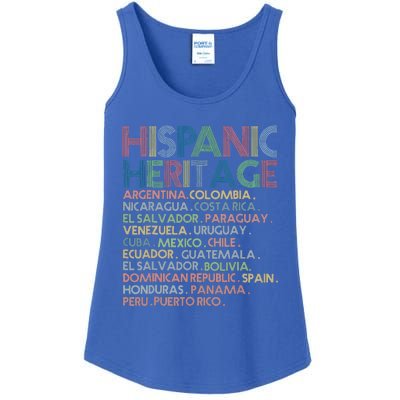 Hispanic Heritage Month 2023 Latino All Countries Names Ladies Essential Tank