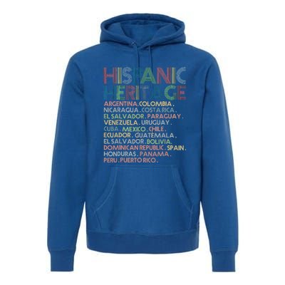 Hispanic Heritage Month 2023 Latino All Countries Names Premium Hoodie