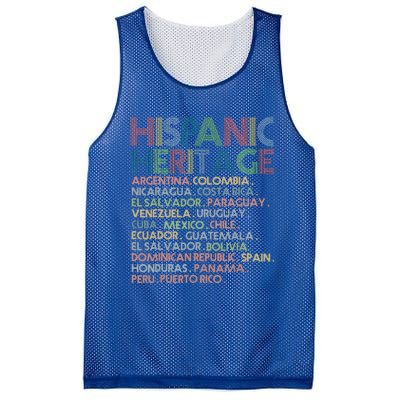 Hispanic Heritage Month 2023 Latino All Countries Names Mesh Reversible Basketball Jersey Tank