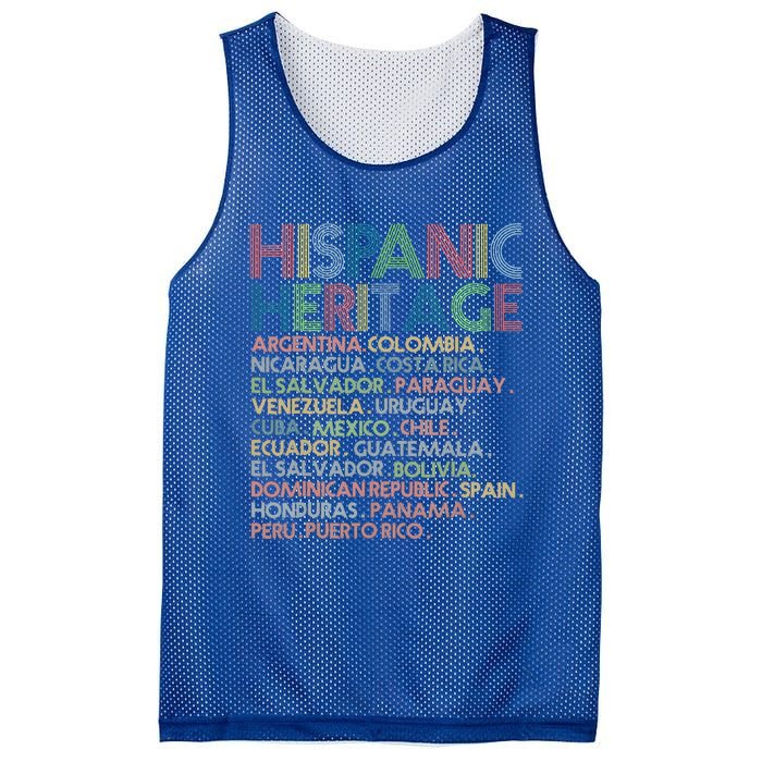 Hispanic Heritage Month 2023 Latino All Countries Names Mesh Reversible Basketball Jersey Tank