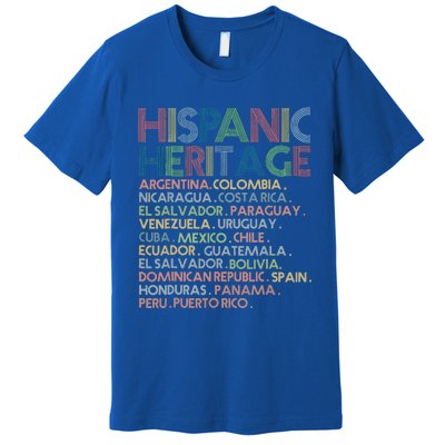 Hispanic Heritage Month 2023 Latino All Countries Names Premium T-Shirt