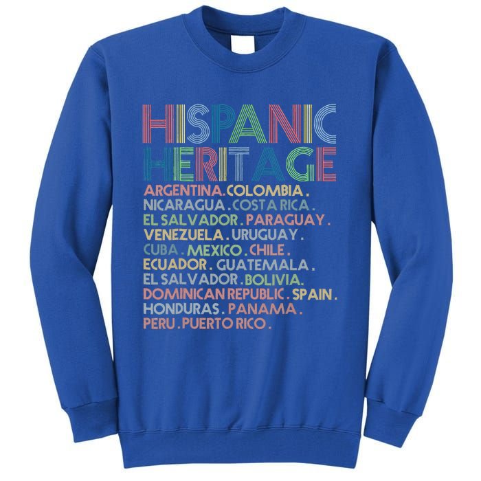 Hispanic Heritage Month 2023 Latino All Countries Names Tall Sweatshirt