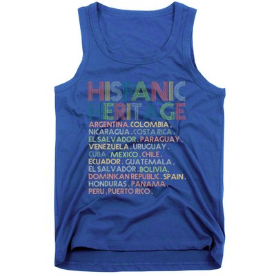 Hispanic Heritage Month 2023 Latino All Countries Names Tank Top