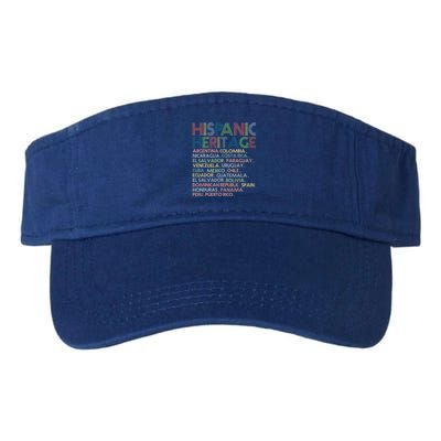 Hispanic Heritage Month 2023 Latino All Countries Names Valucap Bio-Washed Visor