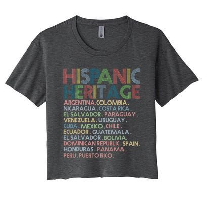 Hispanic Heritage Month 2023 Latino All Countries Names Women's Crop Top Tee