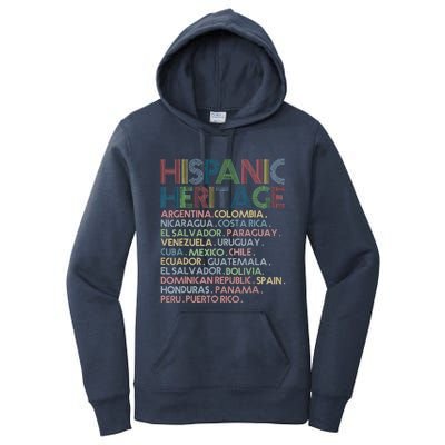 Hispanic Heritage Month 2023 Latino All Countries Names Women's Pullover Hoodie