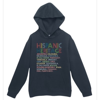 Hispanic Heritage Month 2023 Latino All Countries Names Urban Pullover Hoodie