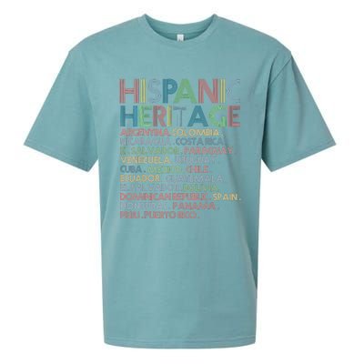 Hispanic Heritage Month 2023 Latino All Countries Names Sueded Cloud Jersey T-Shirt