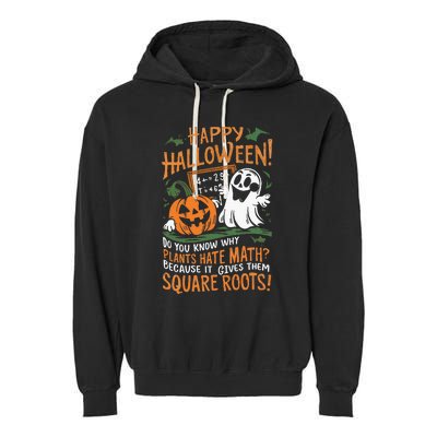 Happy Halloween Math Teacher Scientist Funny Design Garment-Dyed Fleece Hoodie