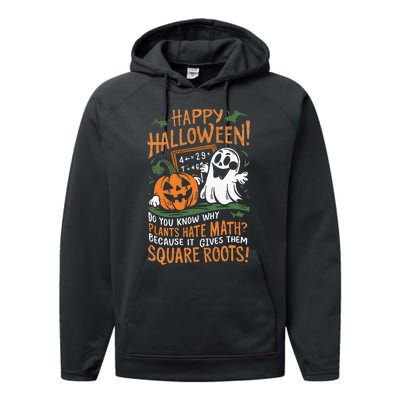 Happy Halloween Math Teacher Scientist Funny Design Performance Fleece Hoodie