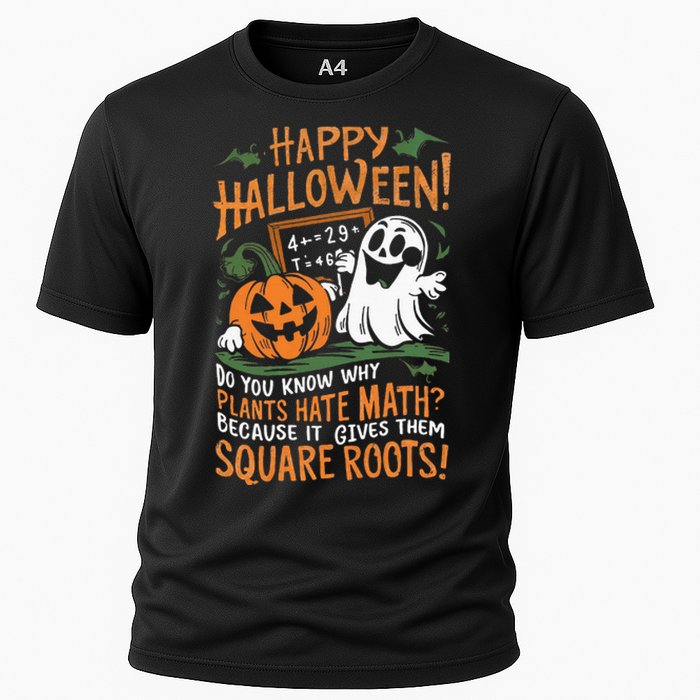 Happy Halloween Math Teacher Scientist Funny Design Cooling Performance Crew T-Shirt