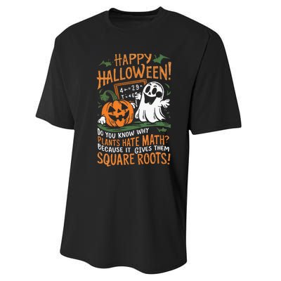 Happy Halloween Math Teacher Scientist Funny Design Performance Sprint T-Shirt