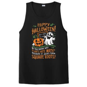 Happy Halloween Math Teacher Scientist Funny Design PosiCharge Competitor Tank