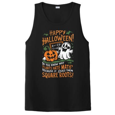 Happy Halloween Math Teacher Scientist Funny Design PosiCharge Competitor Tank