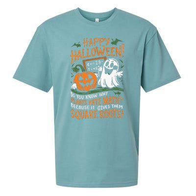 Happy Halloween Math Teacher Scientist Funny Design Sueded Cloud Jersey T-Shirt