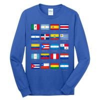 Hispanic Heritage Month Latino All Countries Flags Gift Tall Long Sleeve T-Shirt