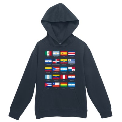 Hispanic Heritage Month Latino All Countries Flags Gift Urban Pullover Hoodie