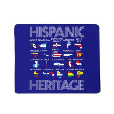 Hispanic Heritage Month Latino Countries Names Maps Mousepad