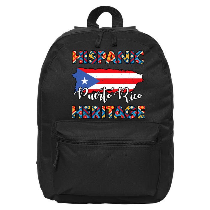 Hispanic Heritage Month Puerto Rico Rican Flag Boricua 16 in Basic Backpack